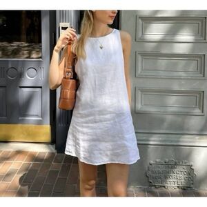 Reformation Jessi Linen Dress in White Sz 10